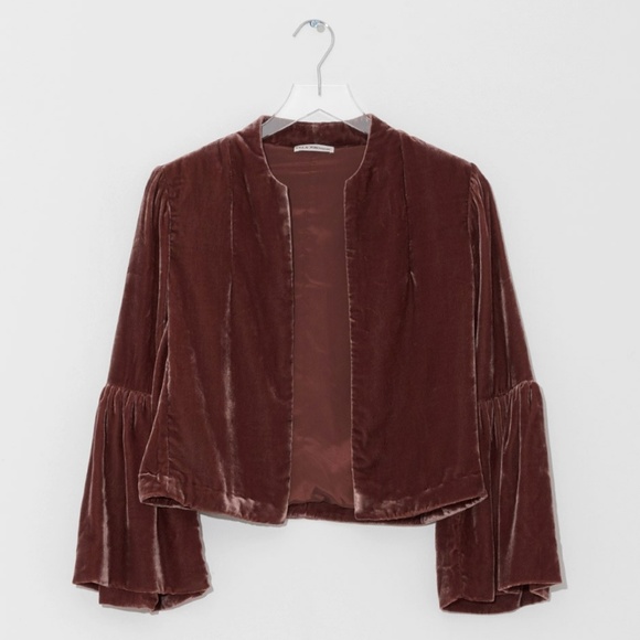 ✖️SOLD✖️Ulla Johnson Mara Velvet Jacket in Puce - Picture 7 of 7